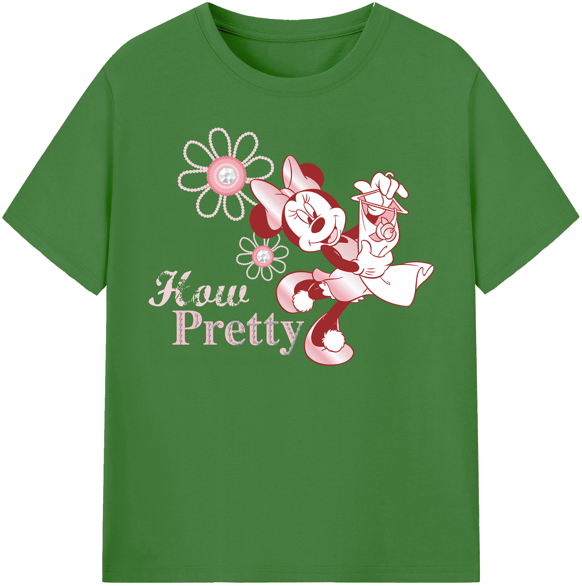 （画像用） ミッキーマウス Mickey Mouse レディースカジュアルプリントTシャツ（綿100％）